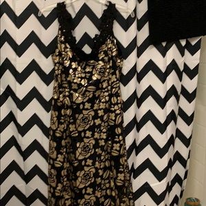 Black and Gold Sequin Off The Shoulder Party Dress